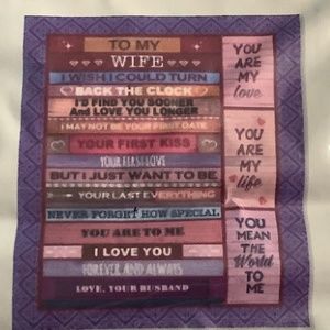 New throw In shrink wrap, ,approximately 50x60 inch, to My Wife Letter Blanket
